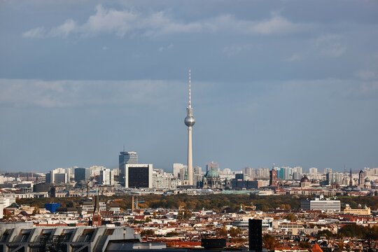 Berlin skyline view from a distane