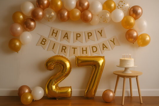 Happy 27th Birthday Decor: Simple Balloon Celebration