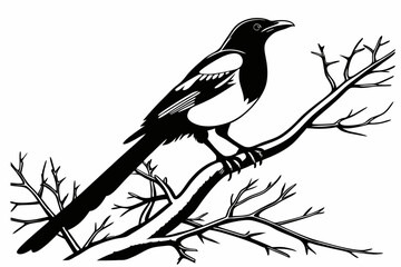 magpie sihouette black vector