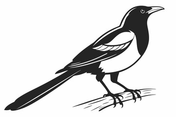 magpie sihouette black vector