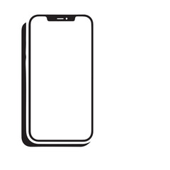 Modern smartphone icon black outline illustration