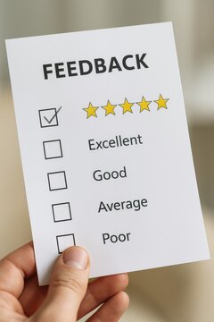 Feedback form used to assess patient satisfaction in a medical setting