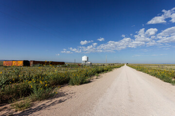 San Jon - Endee, New Mexico, United States. Route 66 - old dirt road in the middle of nowhere,