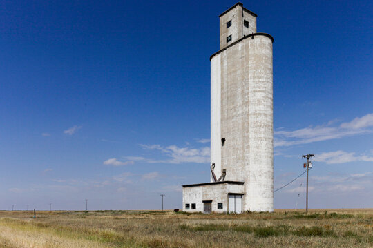 Adrian, Texas, United States. Grain silo on  Route 66