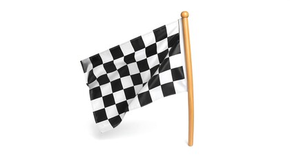 Fototapeta premium Checkered Racing Flag Isolated on White.