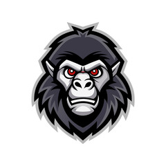 gorilla head logo icon vector art illustration