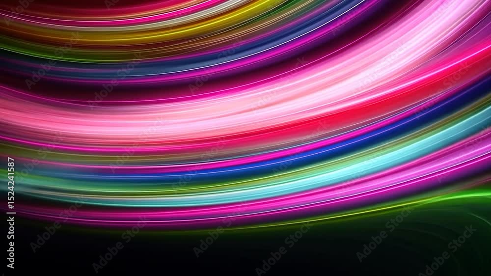 Poster abstract multicolored curved lines design