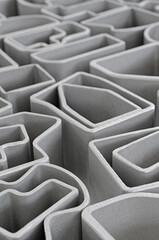 Obraz premium Many pieces of metal profile of various shapes