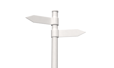 two way arrow direction mockup white color object dicut road street symbol sign traffic guidance decision business guide highway signpost two way direction arrow sign choose mockup two way direction 