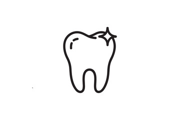 Clean, healthy tooth icon with a sparkling effect.