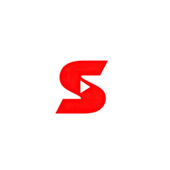Red stylized capital letter S on black background