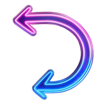 Neon gradient curved double arrow