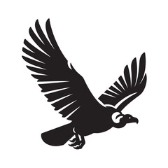 Majestic Condor in Flight A Powerful Black and White Illustration