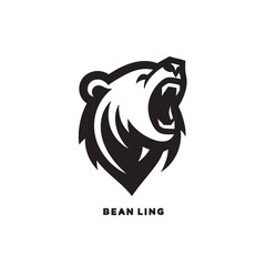 Roaring Bear Head Logo Design A Fierce and Bold Vector Illustration