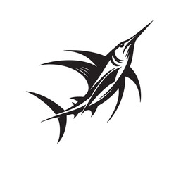 Majestic Sailfish A Striking Black and White Illustration
