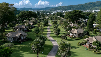 Aerial Glamping Tents, Organic Shape, Greenery, Nature Harmony
