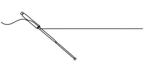 self defence stick vector outline continuous one line drawing