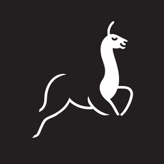 Elegant Llama Line Art Graceful Animal Illustration
