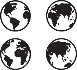 Set of vector globes