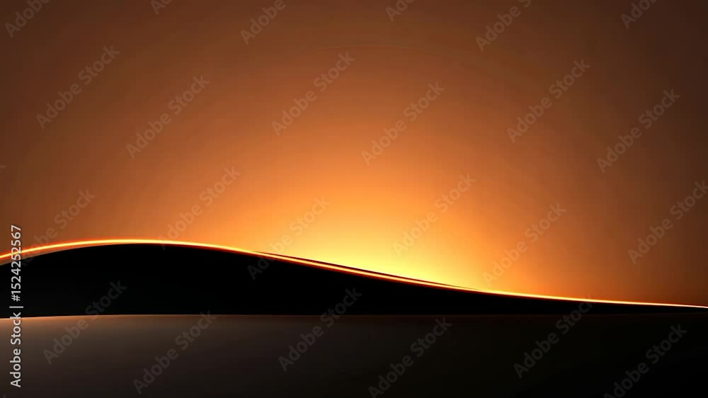 Poster abstract graphic design with a glowing orange line.