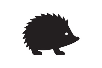 Hedgehog silhouette on white background.01