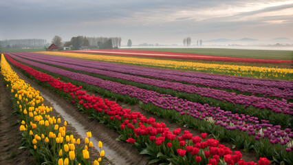 field of tulips generative ai