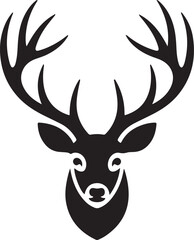 Fototapeta premium Mountain Deer Silhouette Vector DesignMajestic Deer in Forest Landscape ClipartRustic Wildlife Scene – Deer and MountainsAntlered Stag with Mountain Backdrop VectorDeer in Nature – Wildlife Si