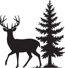 Mountain Deer Silhouette Vector Design

Majestic Deer in Forest Landscape Clipart

Rustic Wildlife Scene – Deer and Mountains

Antlered Stag with Mountain Backdrop Vector

Deer in Nature – Wildlife Si
