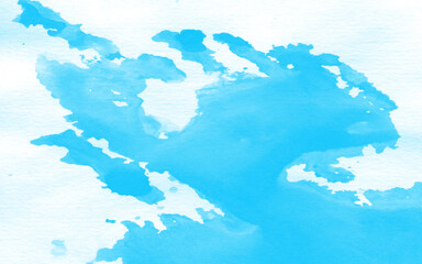 light blue watercolor splash art isolated on transparent background png

