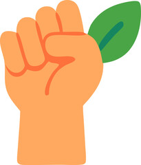 Hand Holding Leaf Illustration