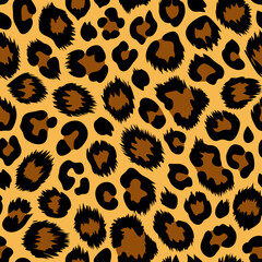 Leopard spotted print skin fur texture seamless pattern stock illustration 