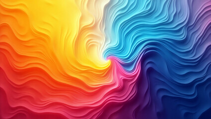 Colorful Abstract Swirl with dynamic mood showcasing blend of rainbow hues in artistic design