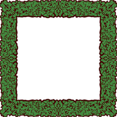 Obraz premium Decorative vintage floral frame with intricate green leaf ornament.