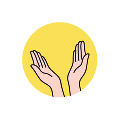 Obraz premium linear hands like highfive logo. cartoon flat style trend modern high 5 fist or palm logotype element graphic art design isolated on white background. concept of great ovation or clapping arms