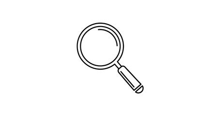 Simple Black Line Art Magnifying Glass Icon