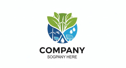 Eco-Friendly Energy Logo Design Featuring Sustainable Sources and Green Initiatives