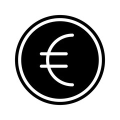 Euro glyph icon. Ideal for trading apps or currency exchange UI.