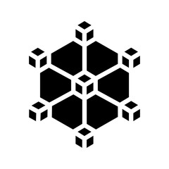 Blockchain glyph icon. Great for crypto apps or tech UI.