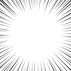 Fototapeta premium Fast speed lines on white background. Anime comic speed lines movement effect. Vector illustration.