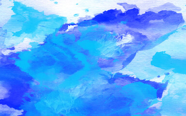 deep layered blue watercolor texture background isolated on transparent background png