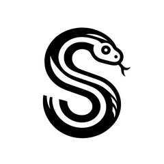 Fototapeta premium Stylized snake forming letter s logo design