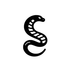 Fototapeta premium Stylized black snake icon graphic design