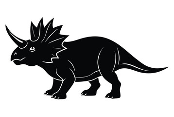 Fototapeta premium Triceratops Silhouette Vector Illustration of Dinosaur for Kids Crafts and T Shirt Designs