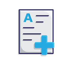 Fototapeta premium Medical icons. Medical records. Documents with medical cross. Prevention, health, diagnosis. Isometric design style