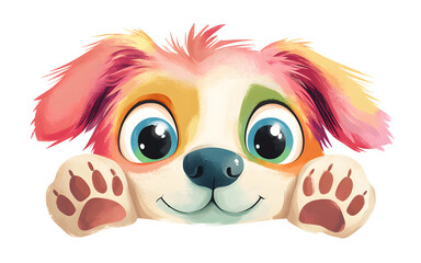 Fototapeta premium Cute Dog illustration for Switch Board Sticker, Beautiful Animal Transparent Switch Board Sticker for Home Decoration