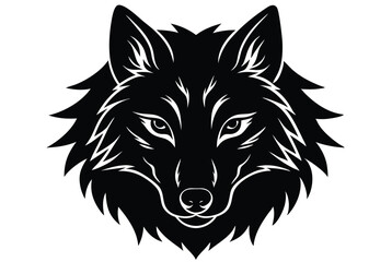 Fototapeta premium Wolf Head Silhouette Vector Illustration for Logos and T-Shirts for Creative Projects
