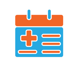Obraz premium Medical icons. Medical Schedule. Calendar with medical cross symbol. Prevention, health, diagnosis. Flat design style