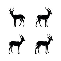 set of deer silhouettes