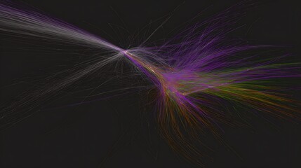 Colorful streams against black abstract background