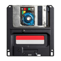 Fototapeta premium A floppy disk. nostalgia, vintage, external data storage. 80s 90s vibe. png cut-out isolated on transparent background.